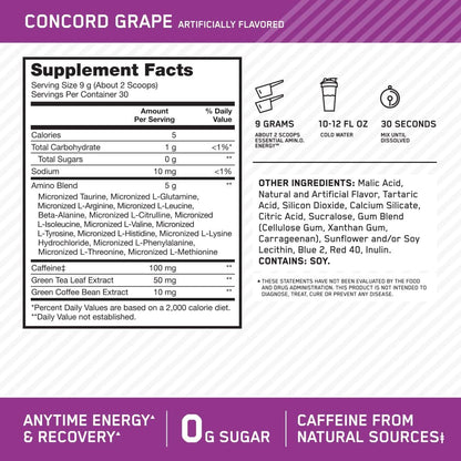 Amino Acid Energy Powder Greenteacoffee Grape Seed Extraction